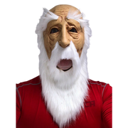 old man latex mask with white beard.