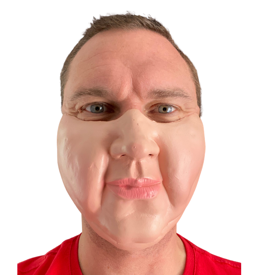 Fat Face Half Mask Rubber Johnnies Fx Fat Face Half Mask Rubber Johnnies Fx