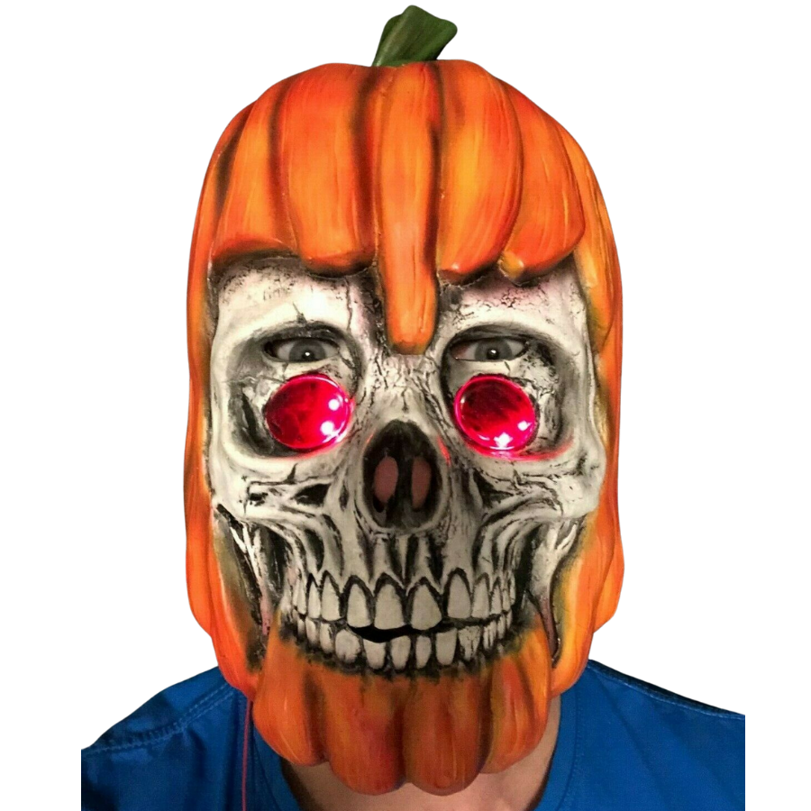 Pumpkin Latex Mask with Light up Eyes.