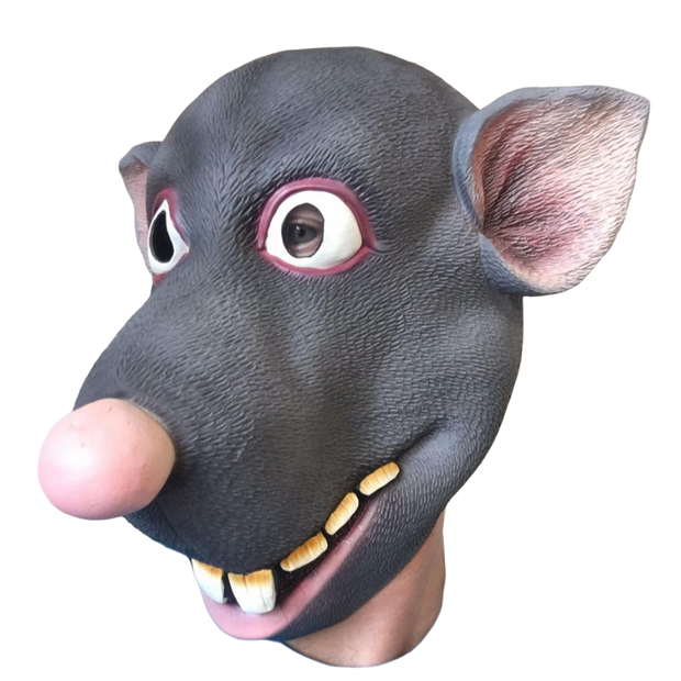 Full head Latex Mask Of Cartoon Rat.