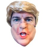 Half DOnald Trump Mask With Blonde Combe over Wig.