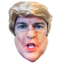 Half DOnald Trump Mask With Blonde Combe over Wig.