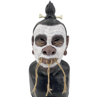 Tribal Shrunken Head Latex Mask.