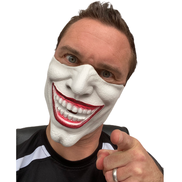 Half Face Joker Villain Mask Rubber Johnnies Masks